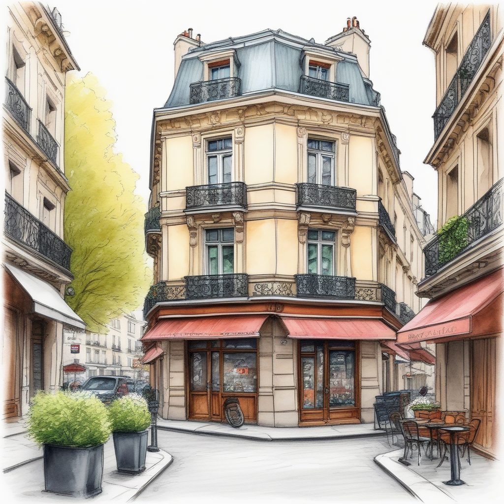 ✈️ 城市速写：巴黎街景马克笔插画，一秒穿越欧洲街头！