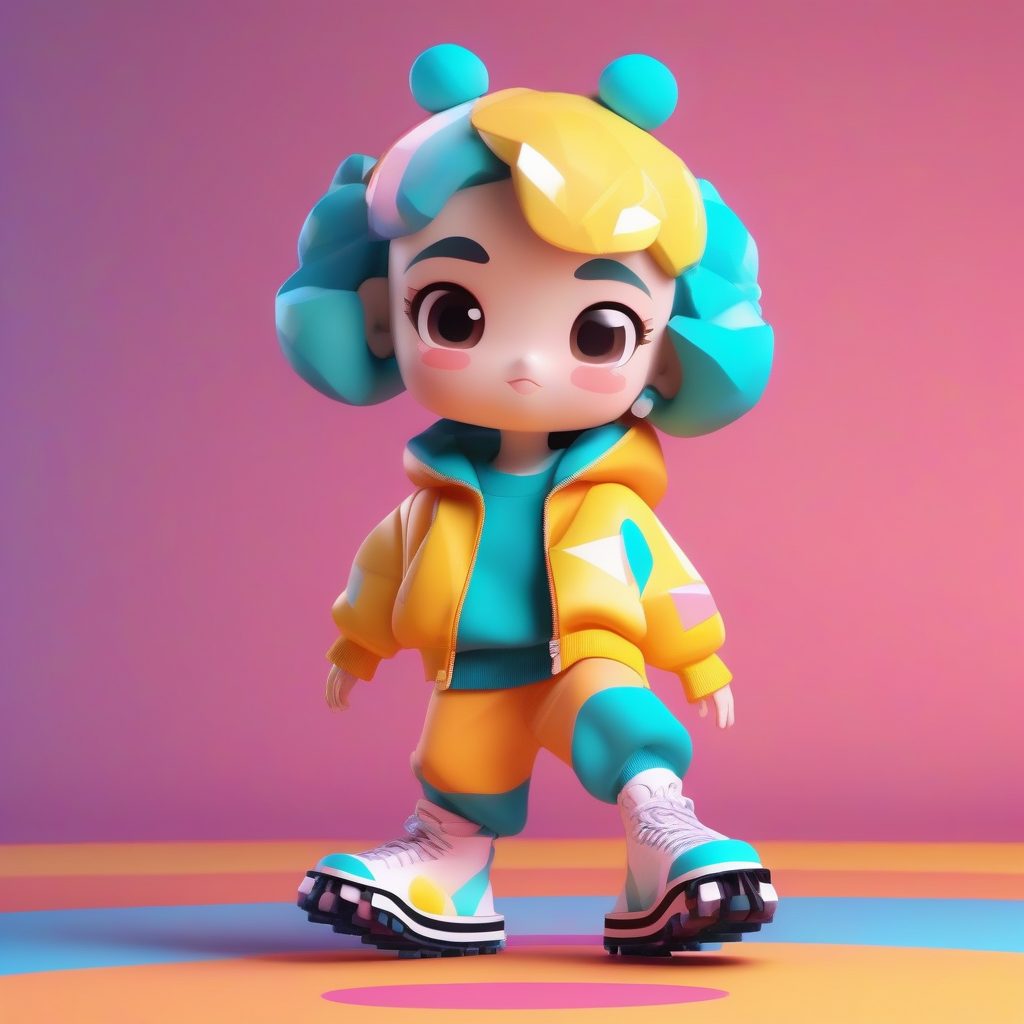 重返90年代！复古潮流Q版女孩：C4D高光全身渲染图文教程