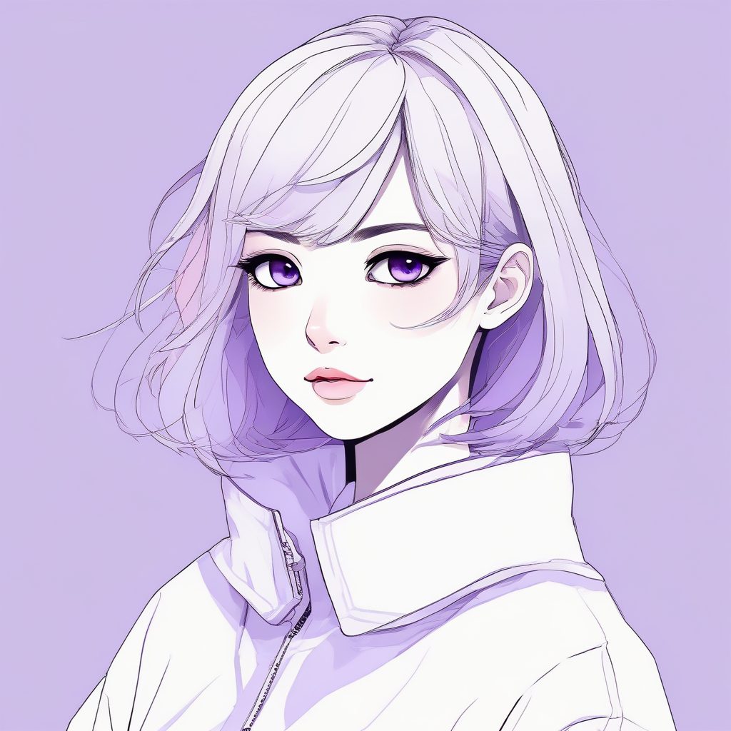 геометри抽象风融合！极简线条动漫少女头像，几何切割Cel Shading！