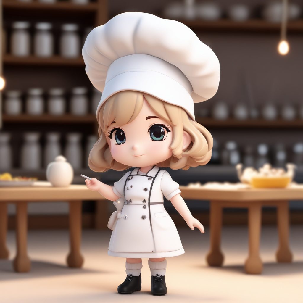 厨师Q版AI绘画: 法式料理大师3D粘土手办制作指南