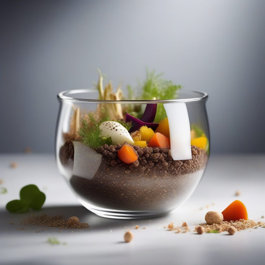 创意美食摄影必看：微距下的可食用生态缸沙拉摆拍提示词