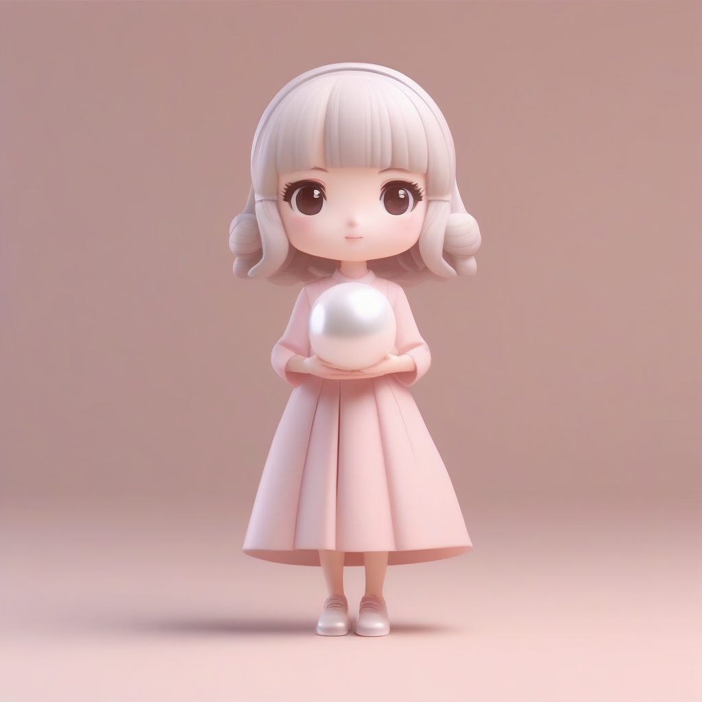 创意Q版伴娘设计：Pastel Color柔和色调3D渲染AI绘画提示词