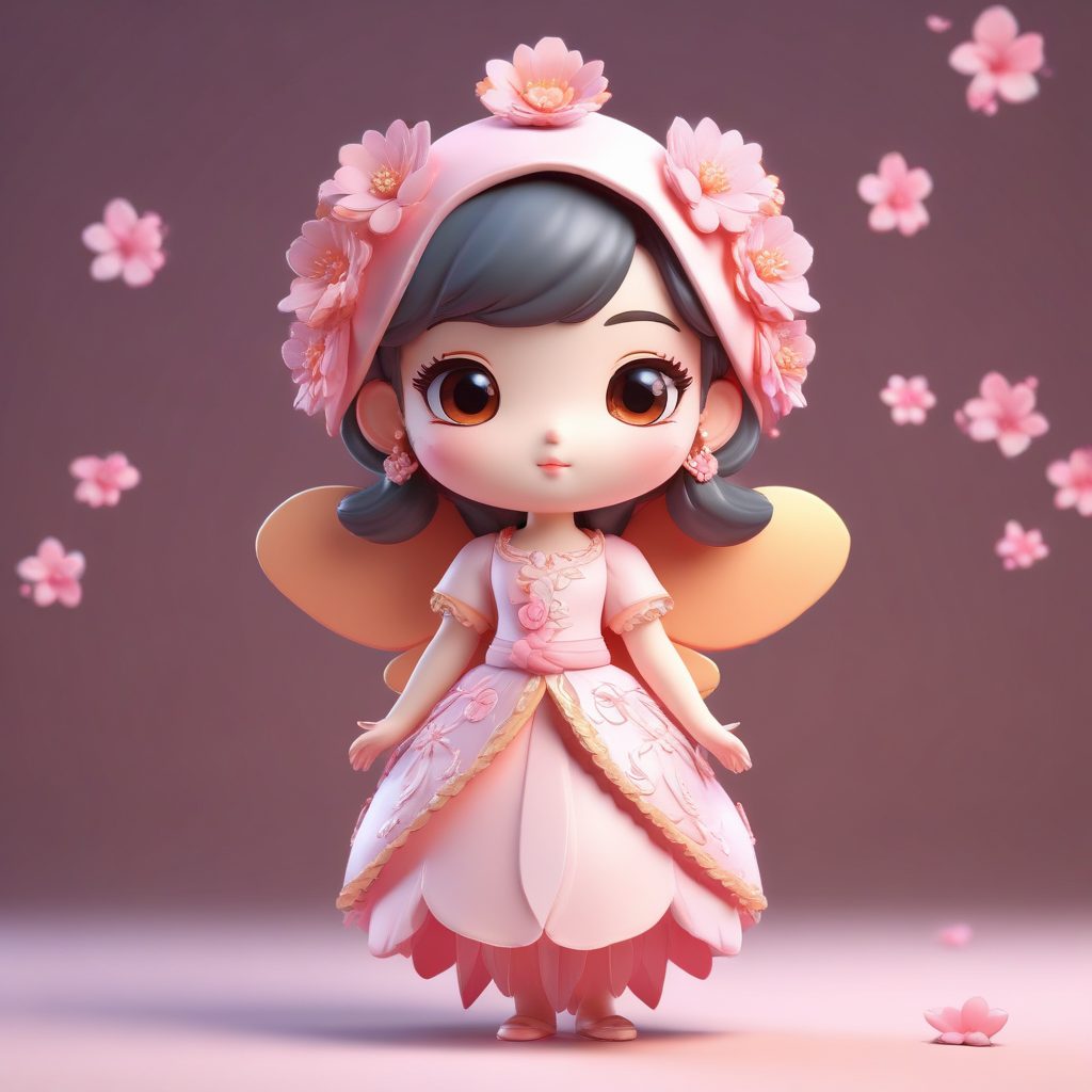 🌸春日限定！桃花仙子Q版盲盒，粉嫩黏土质感，唯美光影头像生成！