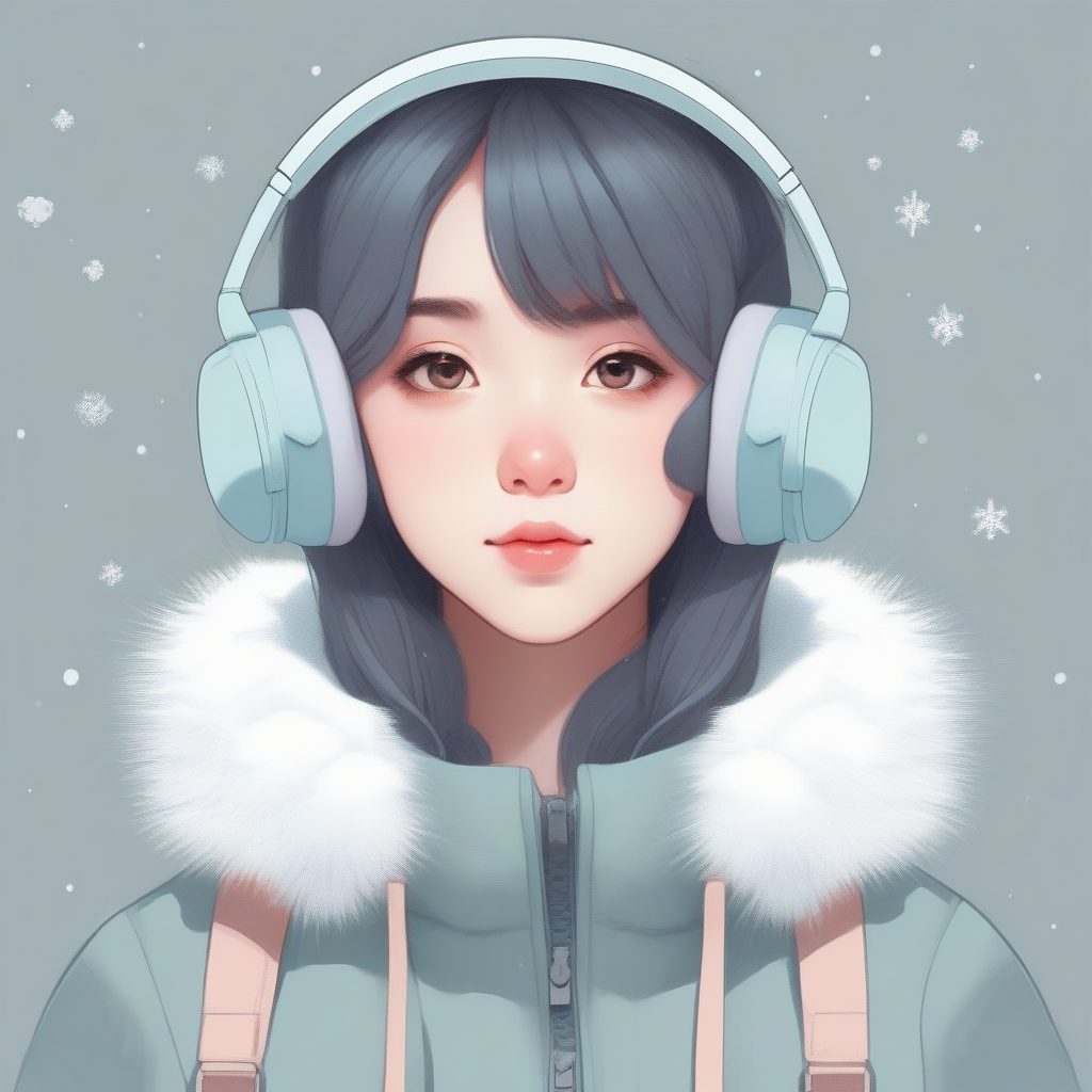 纯色背景极简主义：生成冬日耳罩少女的AI绘画指令秘籍