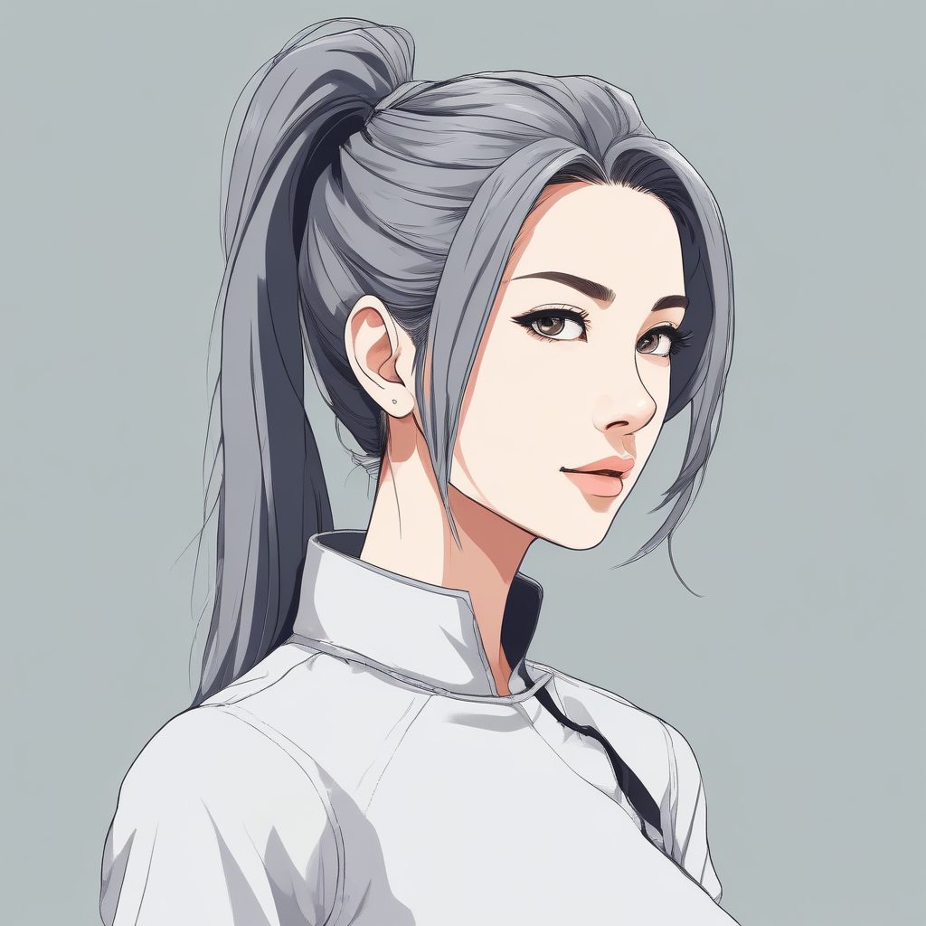 纯欲天花板！甜酷系高马尾极简少女头像，Midjourney直接出图