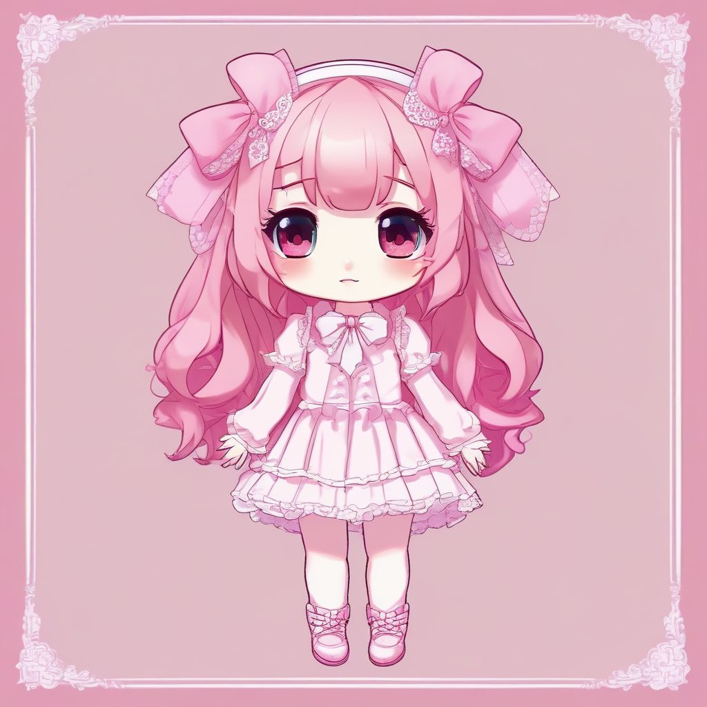 🎀Coquette风Q版头像生成！丝带蝴蝶结少女全身照，高清无水印