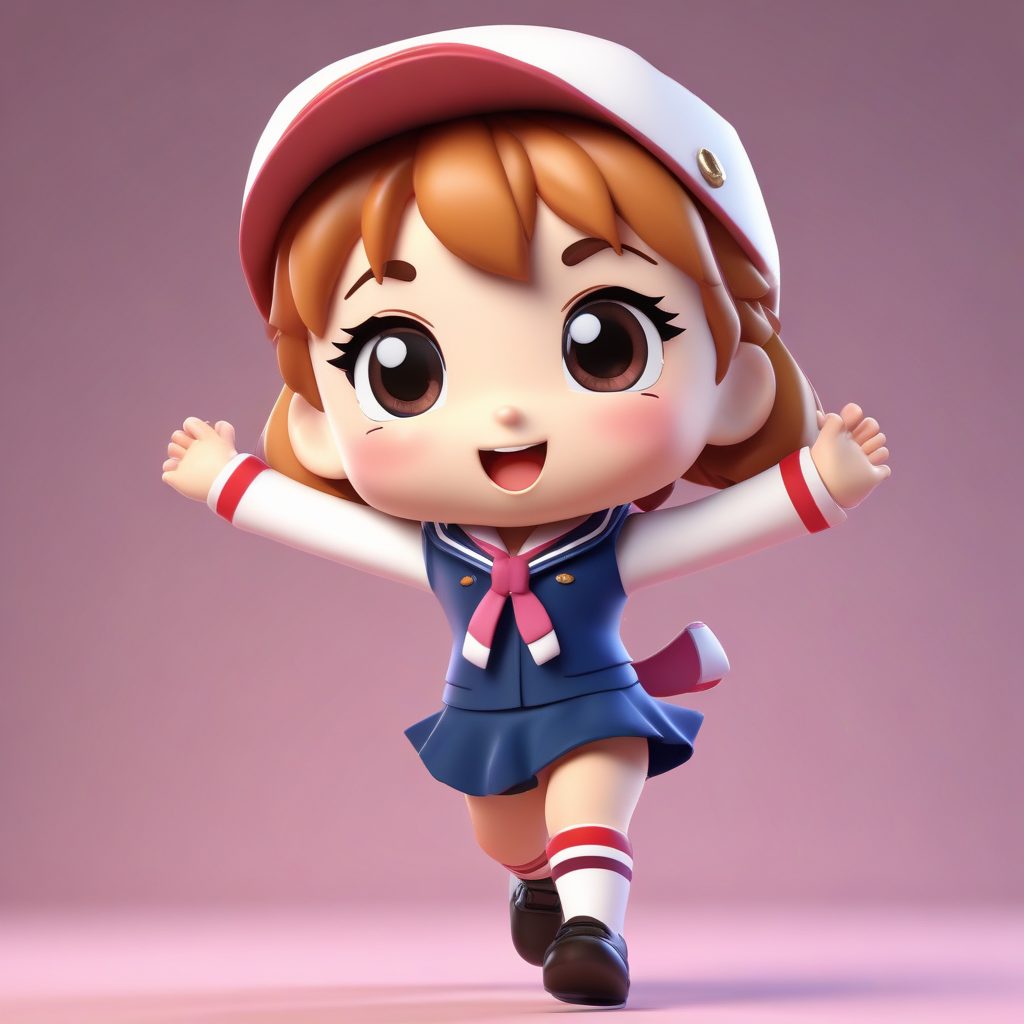 Cosplay热点：Q版水手服少女的元气跳跃动作C4D教程