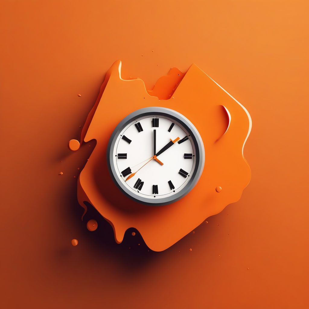 达利风格简化：融化的时钟平面设计AI绘画提示词精选