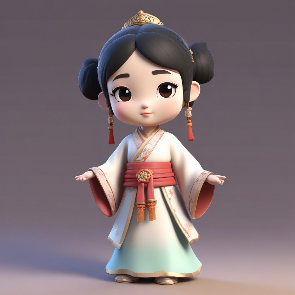 绝美Q版古风头像生成！chibi小萌妹3D渲染C4D效果