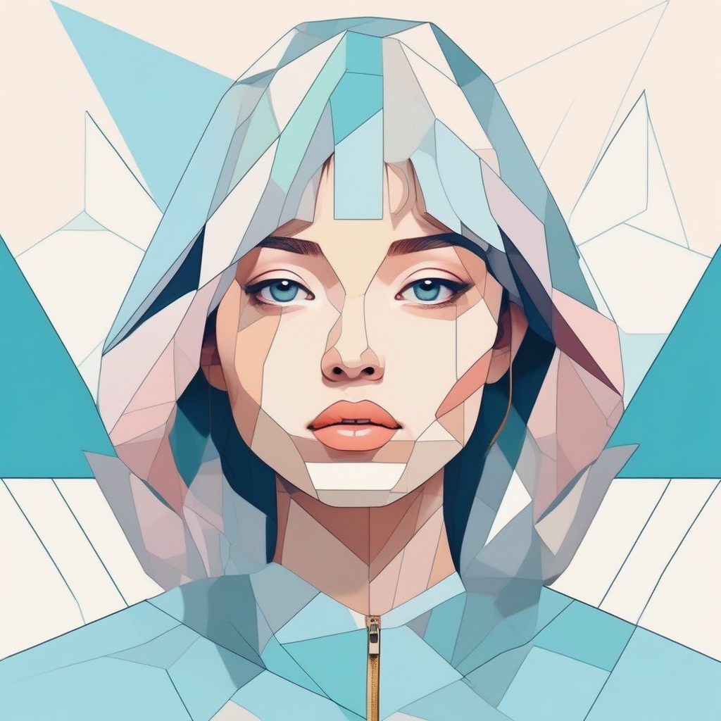 低饱和度壁纸生成秘籍:几何阴影下的情绪化极简风女孩肖像