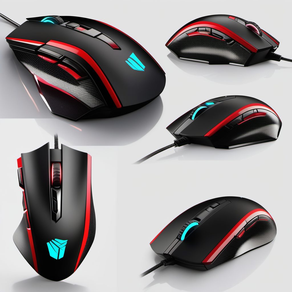 电竞酷炫风：游戏鼠标碳纤维包装盒视觉冲击3D图