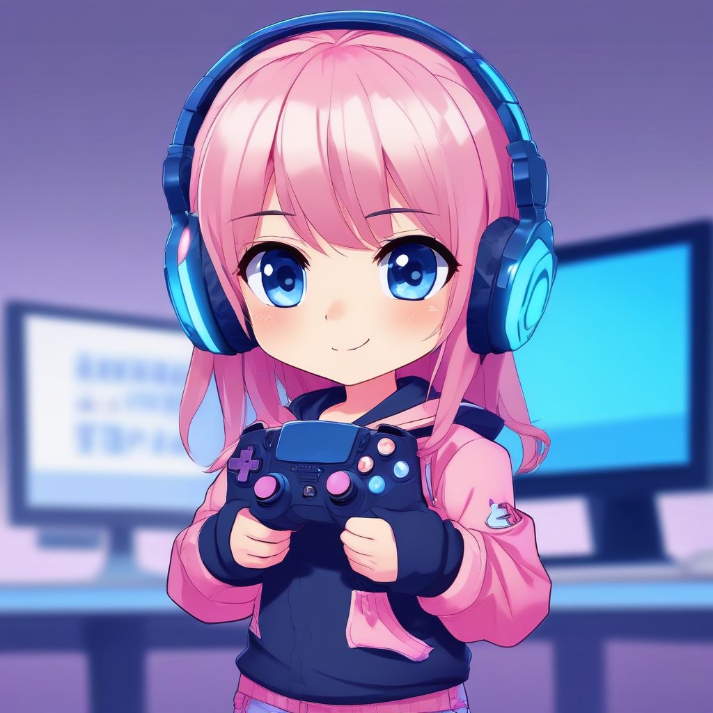 🎮电竞少女超A！动态Q版一个可爱时尚Q版动漫人物，表情动作丰富，8K高细节头像壁纸生成公式