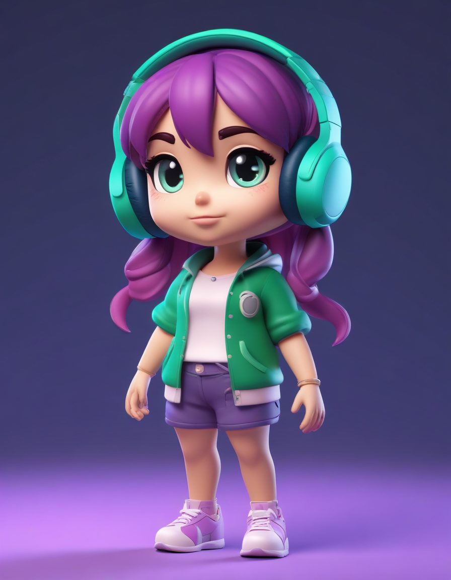 🎮电竞少女心动款！高细节C4D渲染Q版手办，做手机壁纸太酷了！