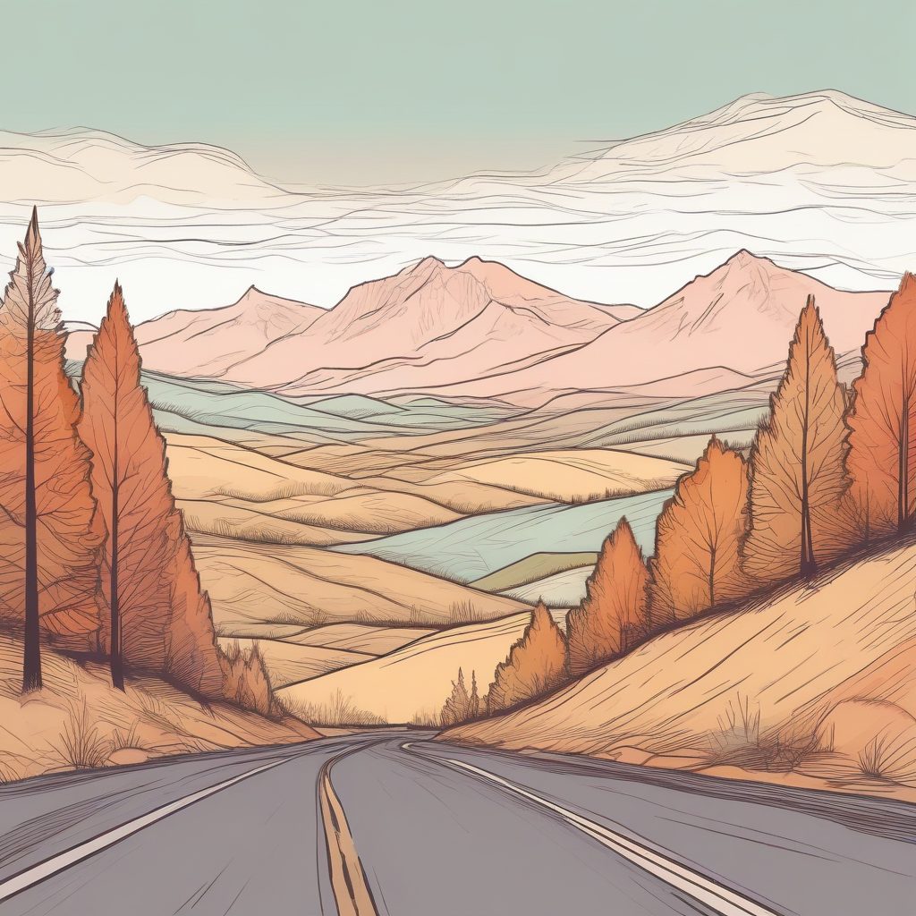 电影感壁纸🎬｜车窗外的极简线条风景，治愈系粉彩配色！