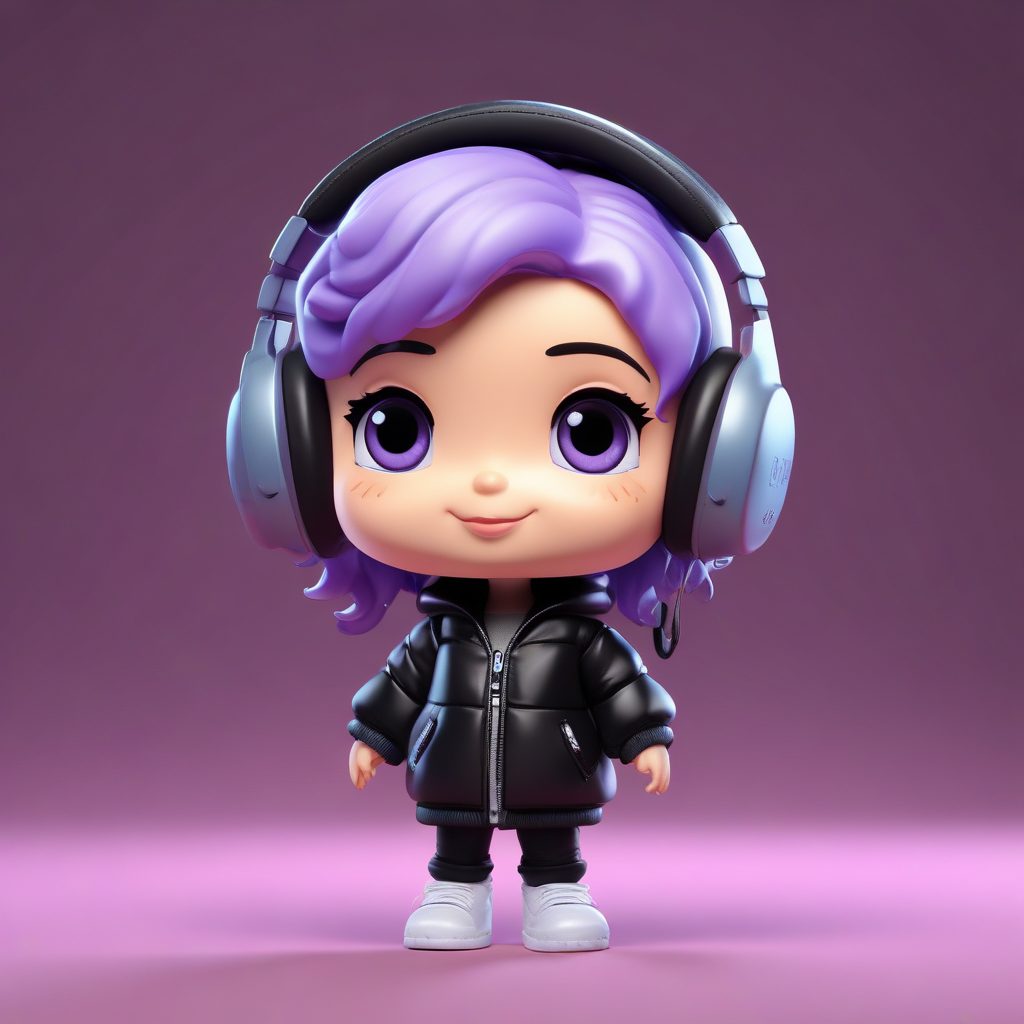 冬季街拍: Q版音乐爱好者女孩的酷炫穿搭（AI生成）