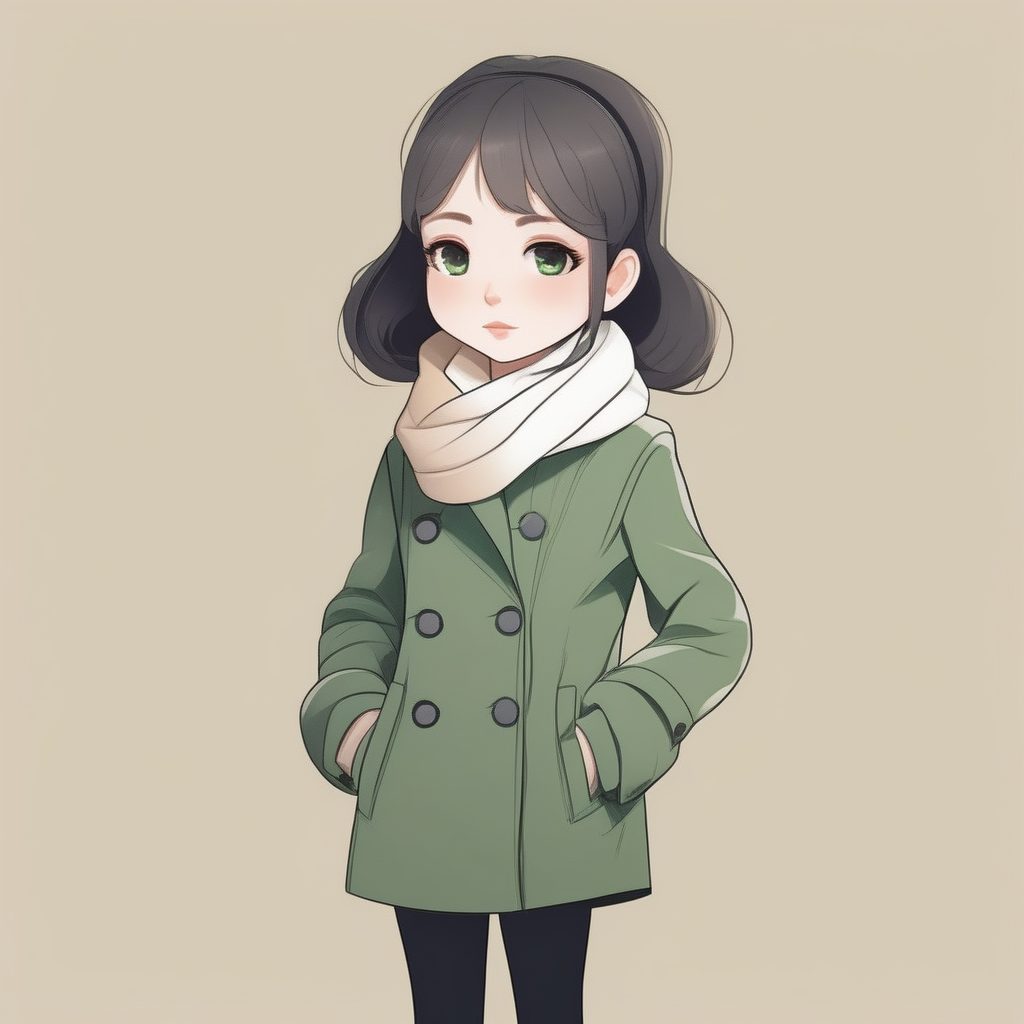 冬季时尚必备!极简风衣穿搭Q版全身像AI绘画高分技巧