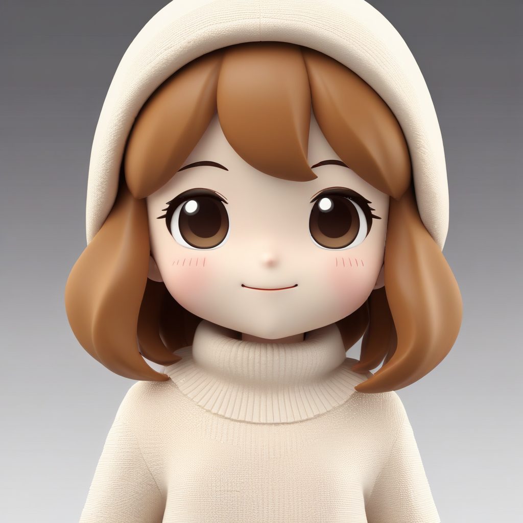 冬季时尚穿搭:Q版女孩高领毛衣造型C4D渲染教程