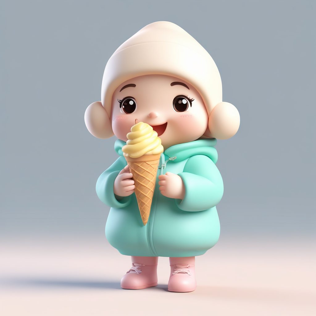 🍦冬季限定!Q版人物吃冰淇淋,超萌冻手动作全身像