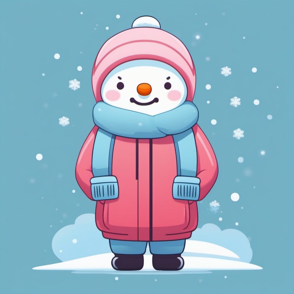 冬日初雪：Q版堆雪人女孩的全身照AI绘图咒语（甜美治愈系）