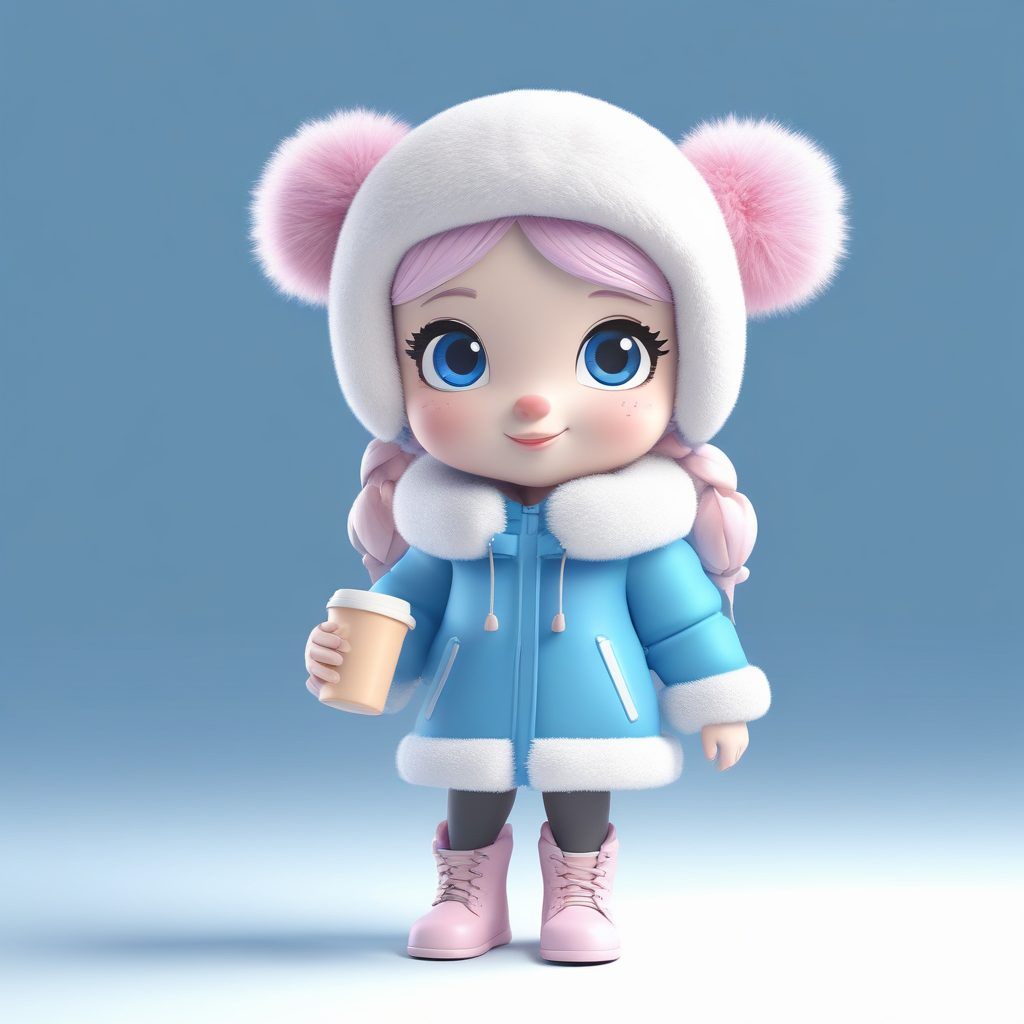 ❄️冬日氛围感！棉服Q版女孩，软糯黏土捏脸头像！