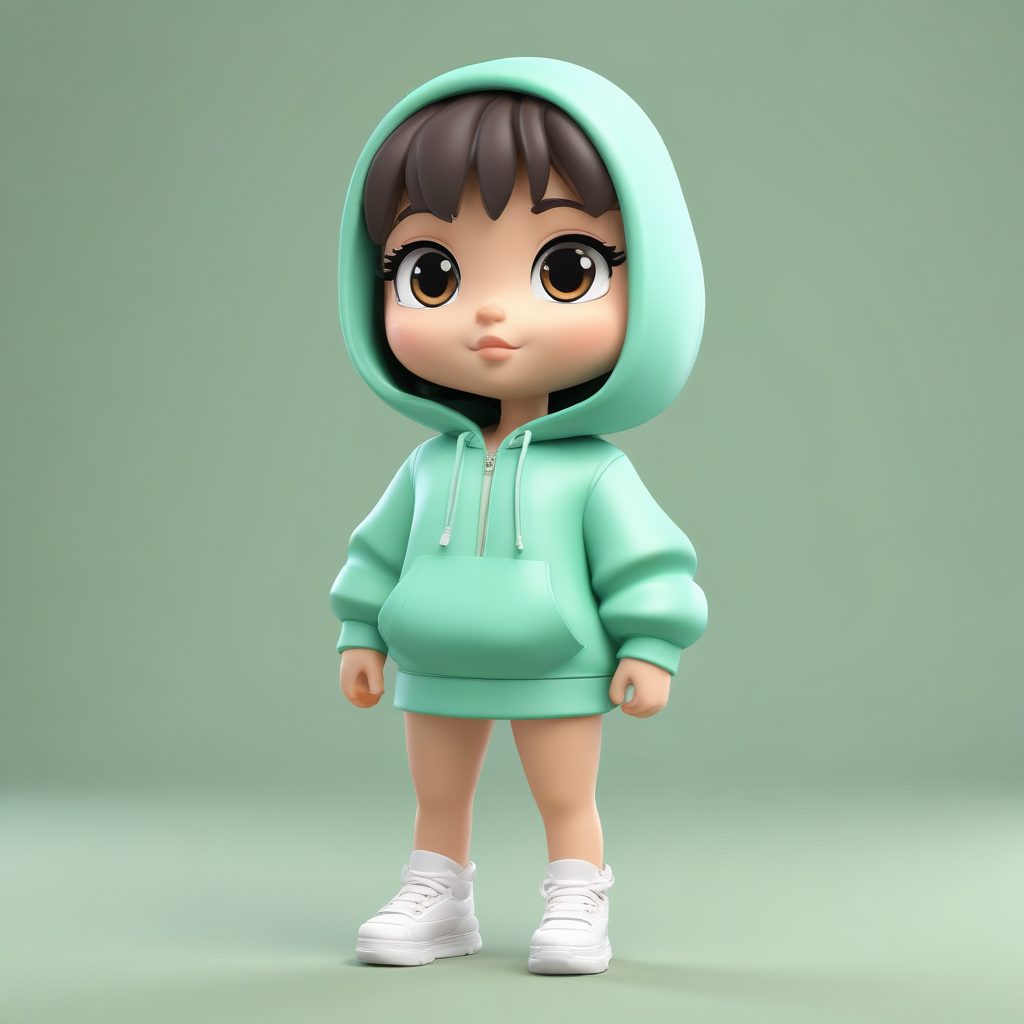 冬日活力运动风Q版：卫衣套装与跑步姿势3D插画教程