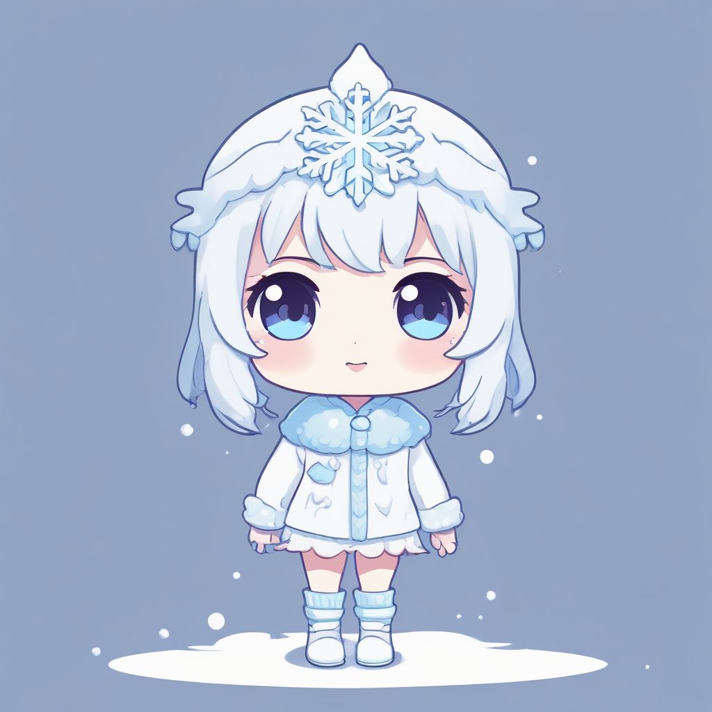 ❄️冬日恋歌！Q版雪花精灵插画，唯美光影壁纸生成！