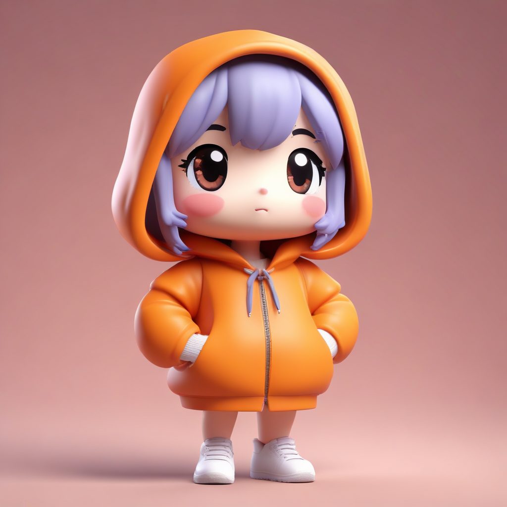 冬日美食家: Q版女孩吃烤红薯的贪吃表情提示词