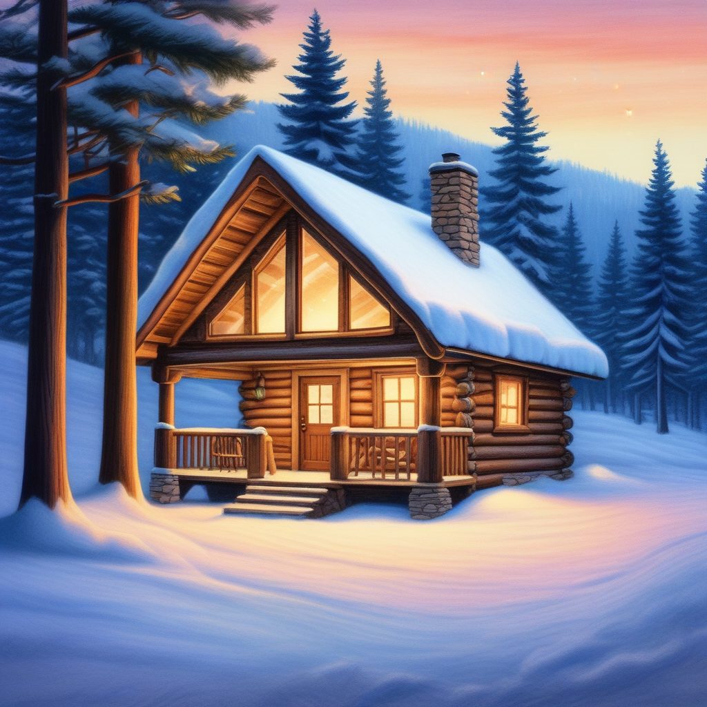 冬日限定|温馨小木屋,暖色调手绘电脑壁纸