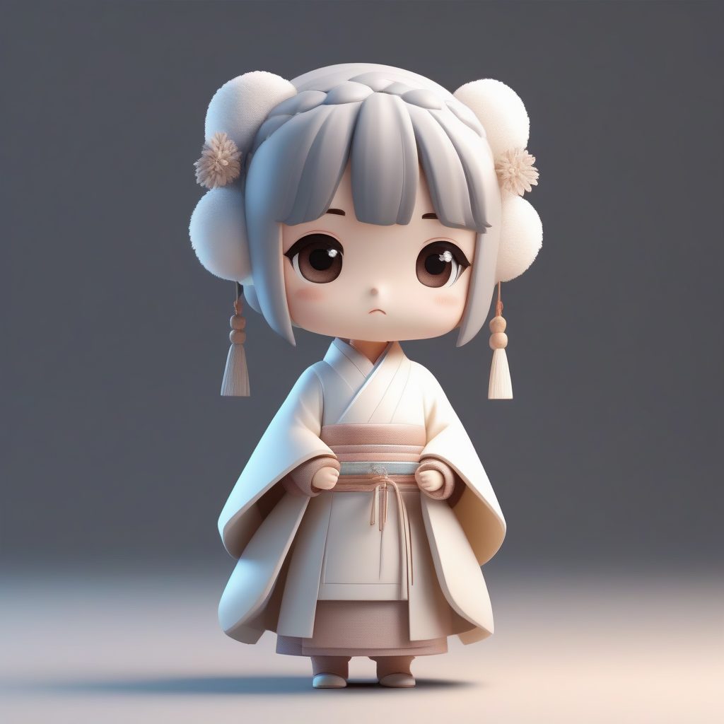 冬日治愈系:柔和布光下的Q版幼态汉服盲盒角色提示词 (C4D纯色系) 2 冬日治愈系:柔和布光下的Q版幼态汉服盲盒角色提示词 (C4D纯色系)