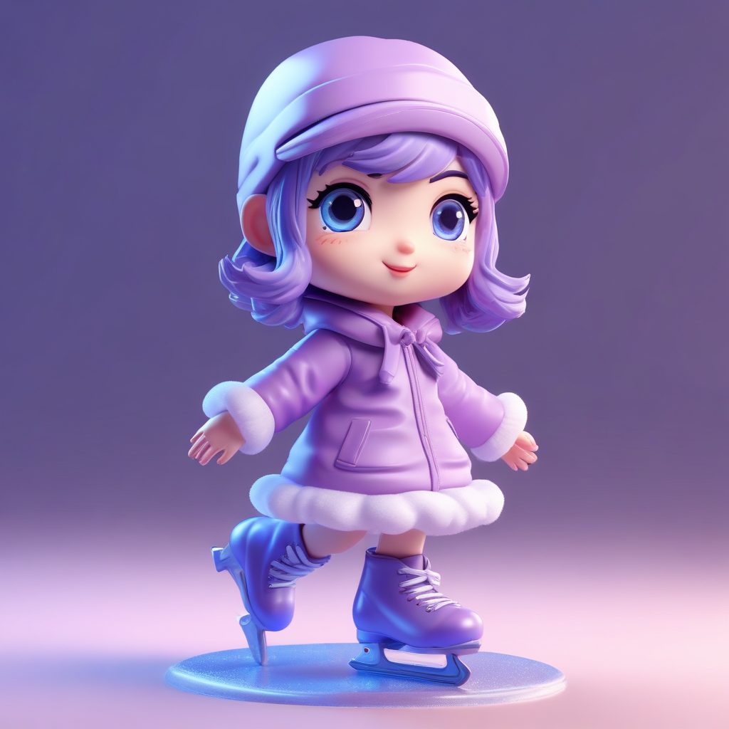 动态捕捉:Q版女孩在冰面滑倒的瞬间,超萌表情提示词