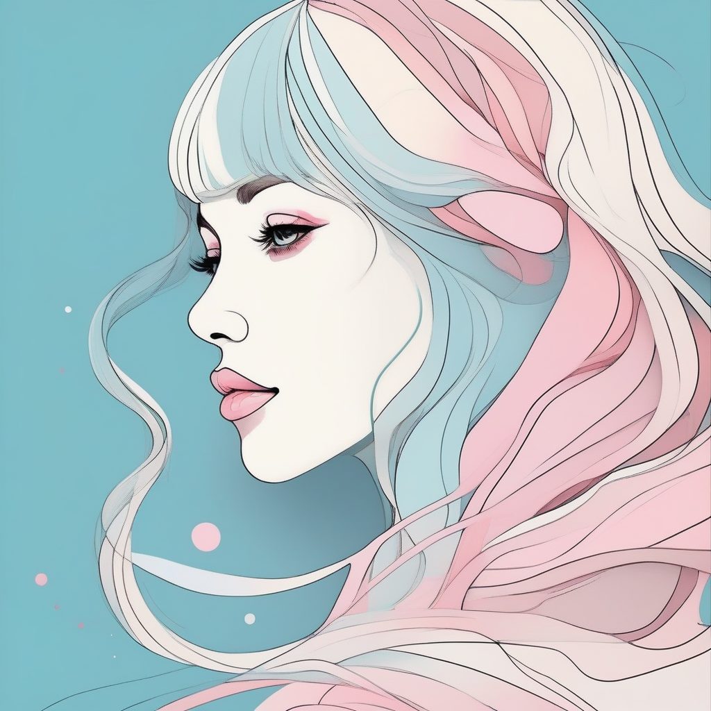 动态发型设计：如何用平涂与厚描边创造流动的抽象线条感？