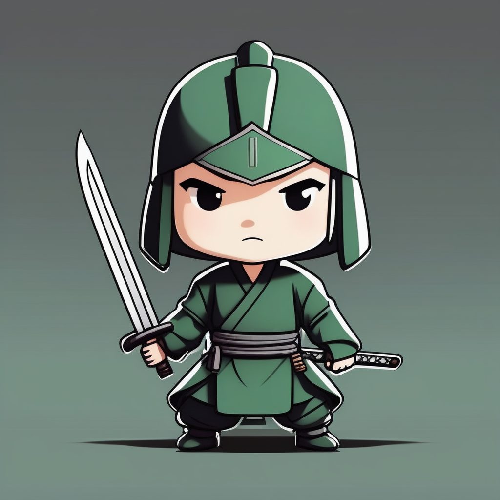 动态Q版古风侠客全身建模图：超萌战斗姿势AI提示词，高细节光影教程