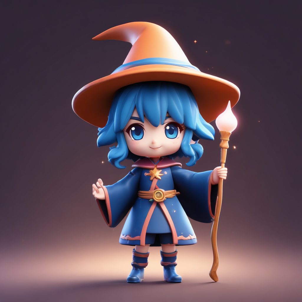 动态Q版魔法师全身像AI生成:C4D盲盒风格与光追效果实战