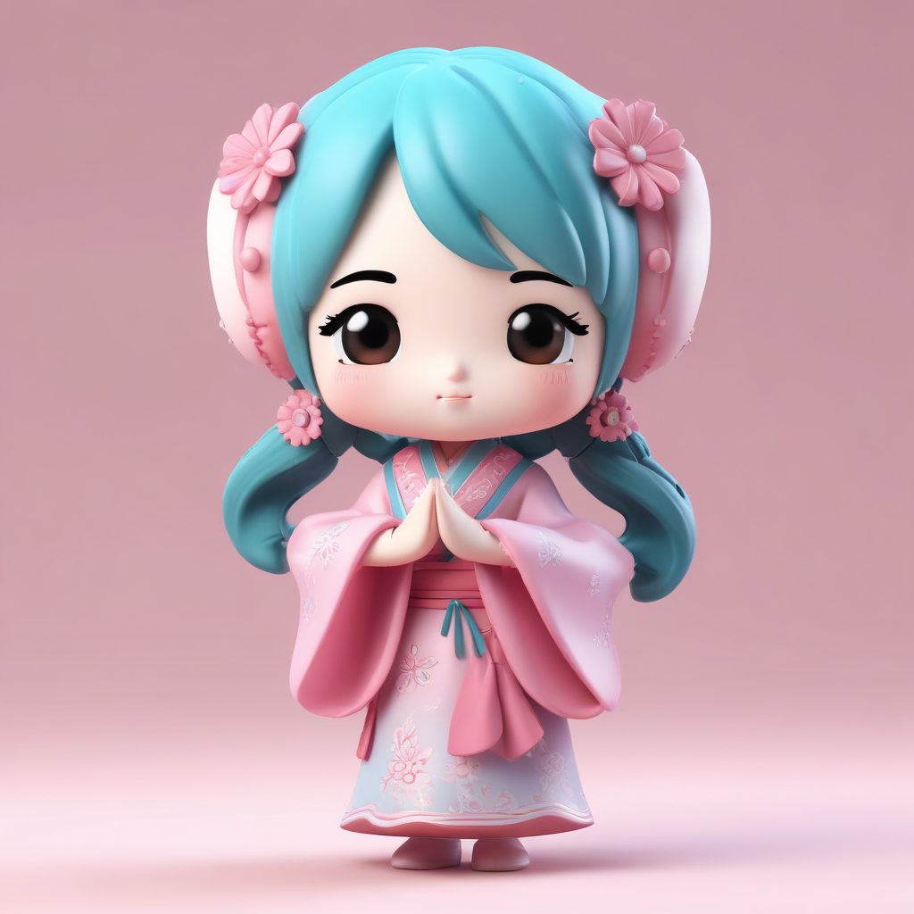 🩰动态舞蹈！灵动水袖Q版女孩，柔美姿态3D盲盒，仙气飘飘壁纸