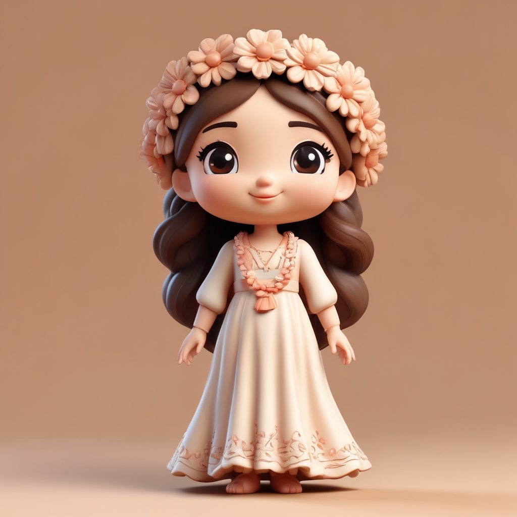 🌞度假风穿搭！波西米亚Q版女孩，C4D黏土质感，氛围感绝佳