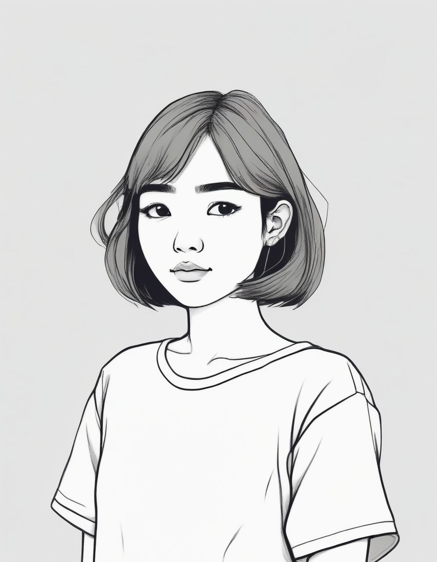 独家|SD极简线稿插画，慵懒家居风少女头像，高级莫兰迪配色！