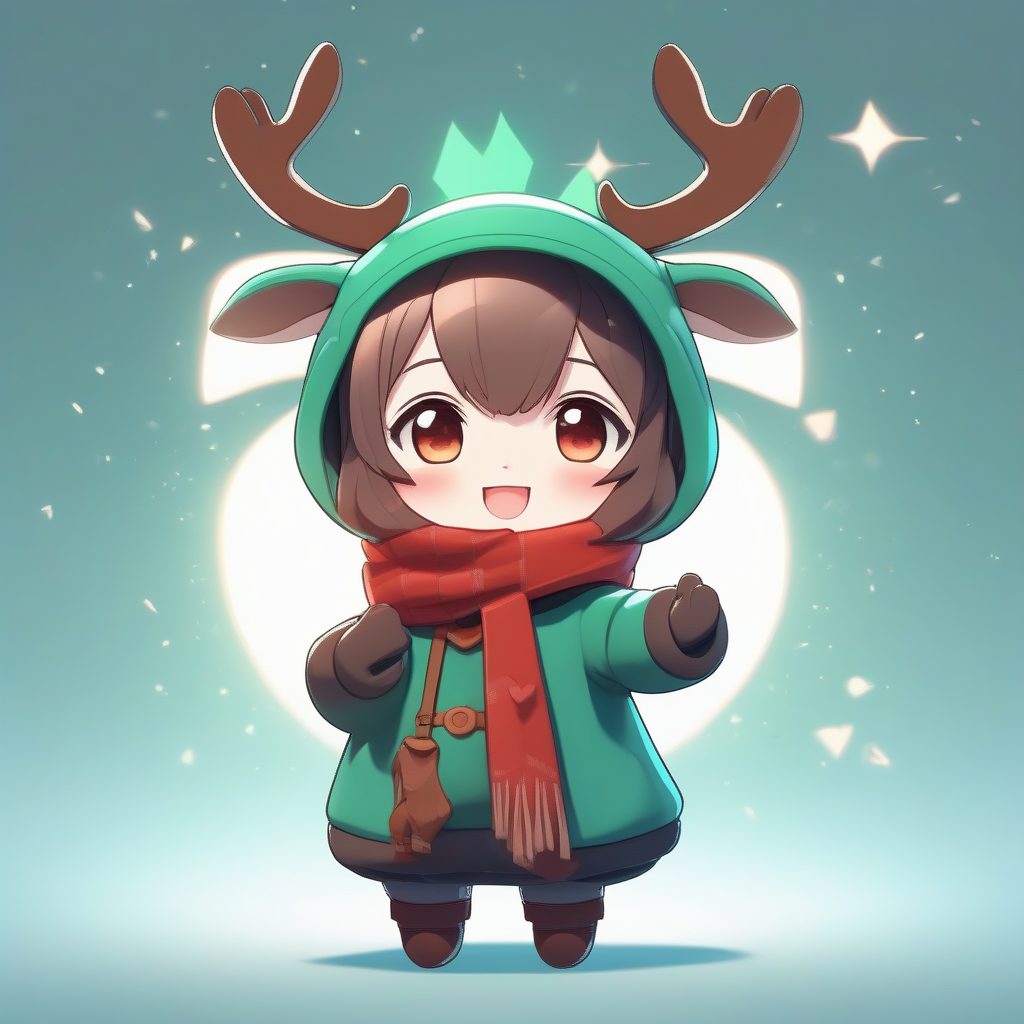 独家驯鹿女孩AI立绘:动态Q版角色搭配简约纯色背景生成教程 5 独家驯鹿女孩AI立绘:动态Q版角色搭配简约纯色背景生成教程