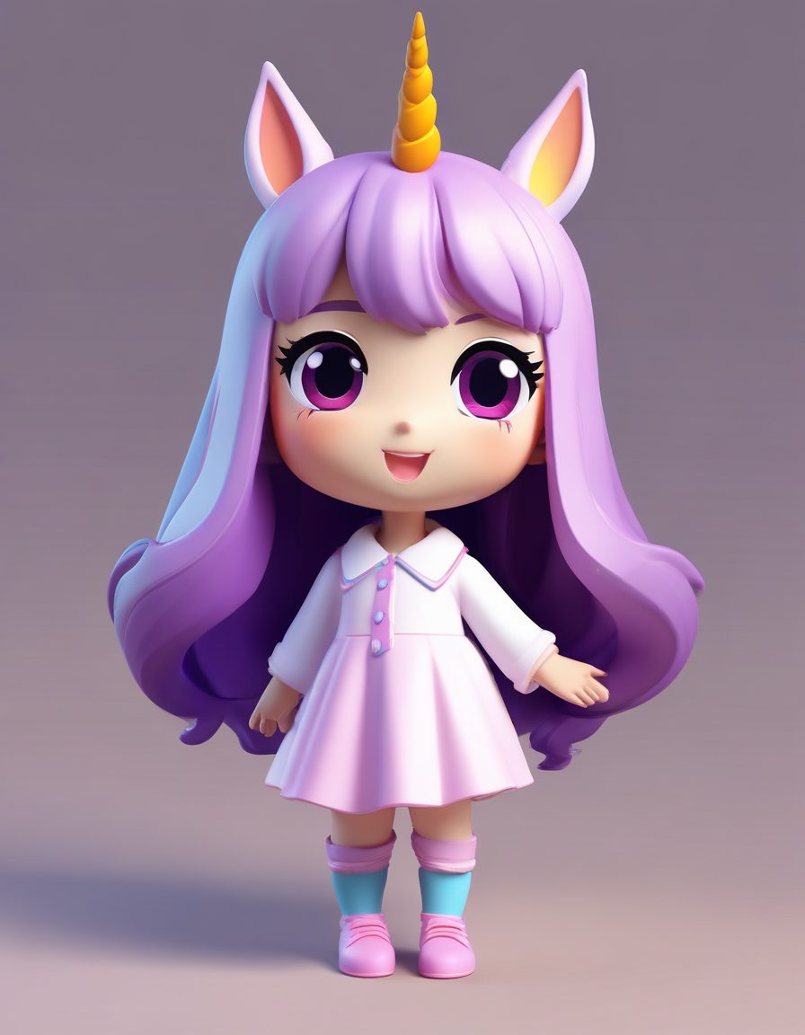🦄独角兽Chibi | 梦幻粉色系Pop Mart全身像，治愈系壁纸