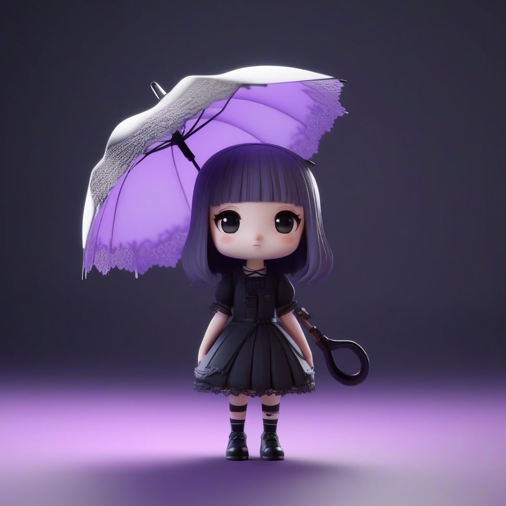 独特风格:如何用AI生成“暗黑系哥特”Q版手办全身图?8K高精度渲染