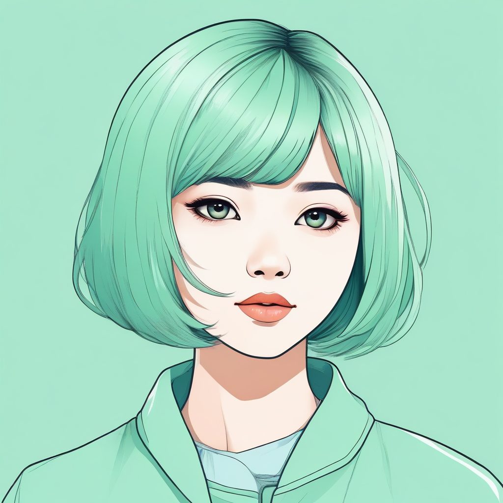 💇‍♀️短发女生专属！时尚短发日系少女插画，极简主义配色