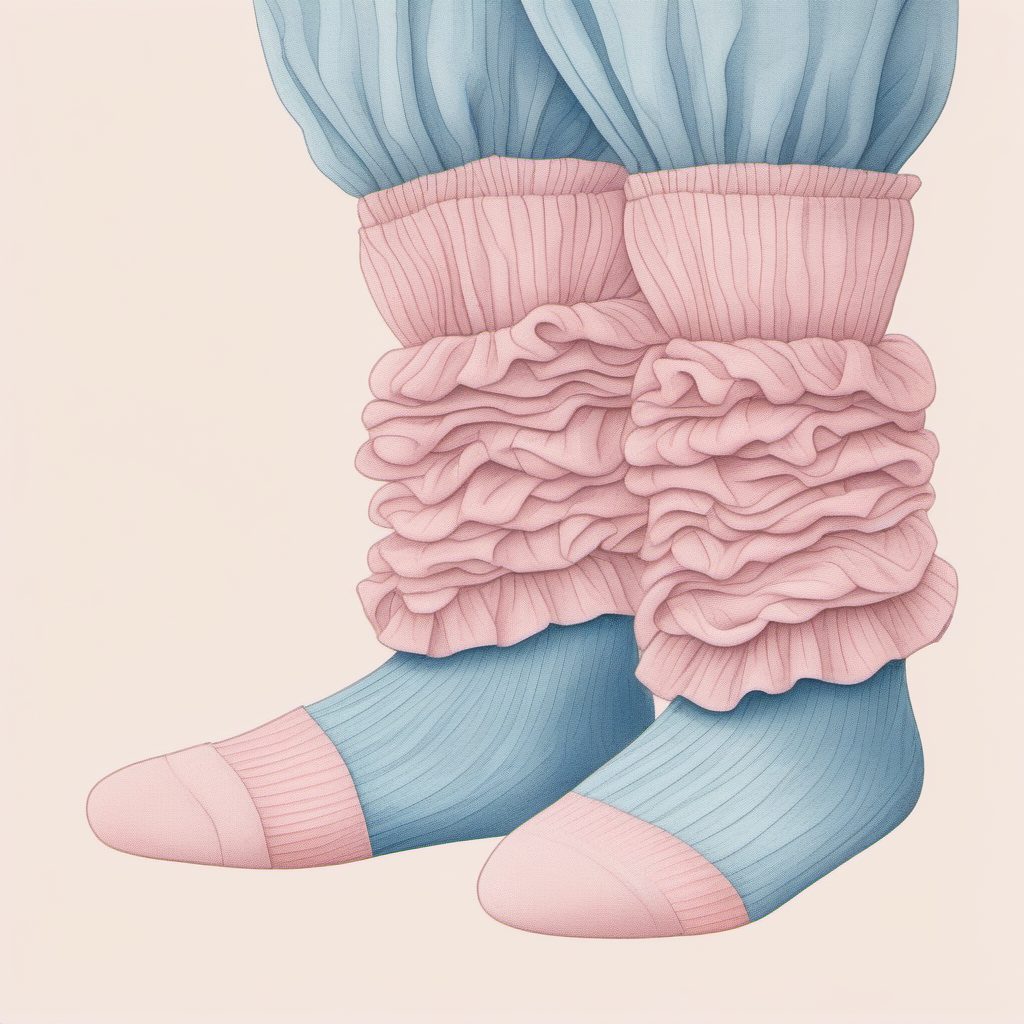 堆堆袜时尚:日系软妹必备,线稿细节放大教程