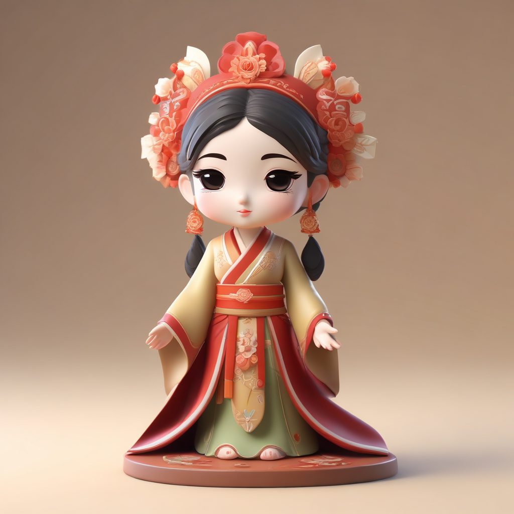 🕊敦煌飞天神韵！飘带元素Q版女孩，3D黏土质感，仙气壁纸头像