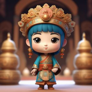 🌼敦煌风Q版盲盒手办设计！C4D粘土材质3D渲染，高细节8K作品🔥