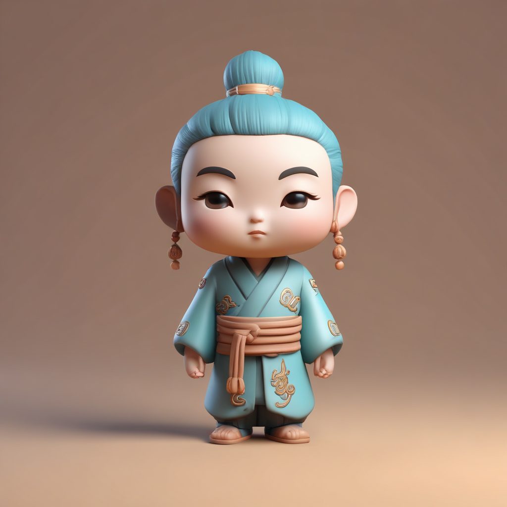 古风Q版头像新宠：C4D盲盒风格3D渲染小脑斧