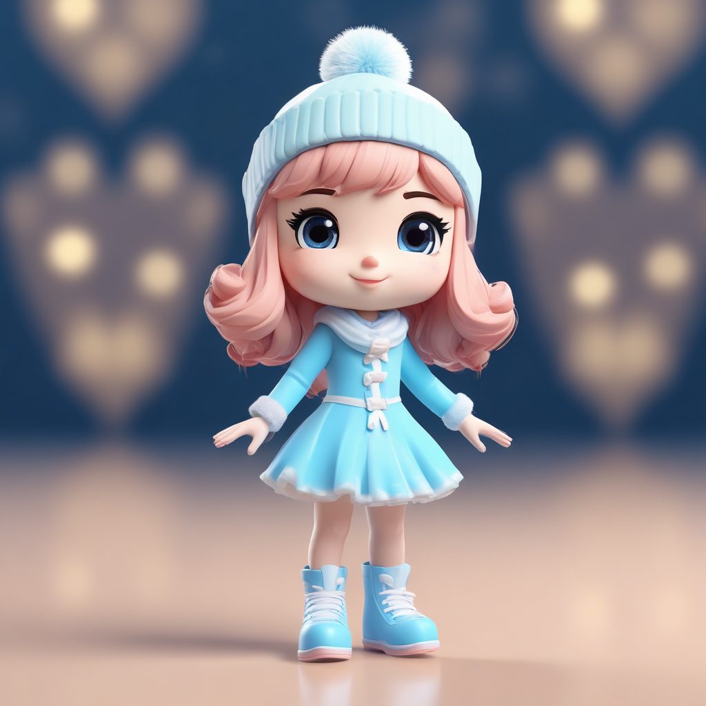 ⛸️冰上精灵!超动态Q版滑冰少女,3D盲盒全身像生成