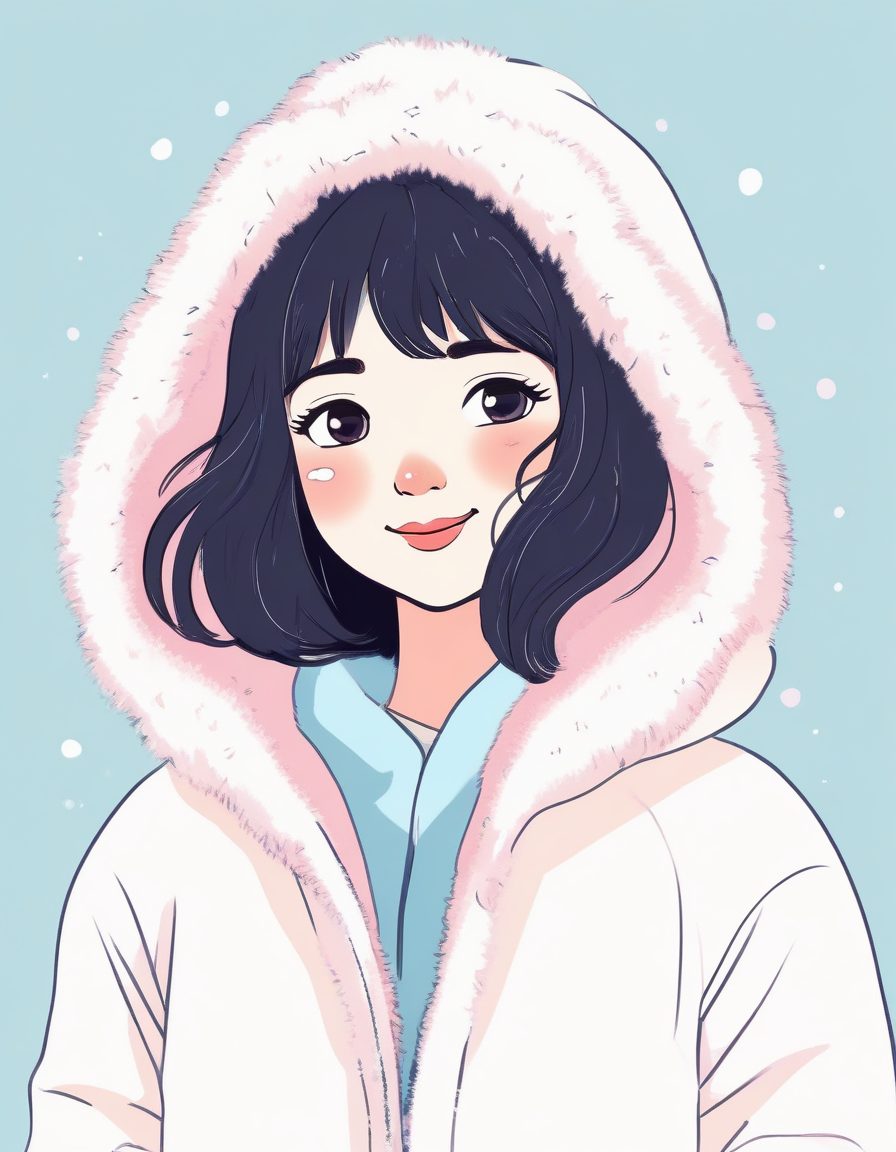 ❄️冬日纯欲天花板！极简手绘线稿插画，日系少女氛围感壁纸生成