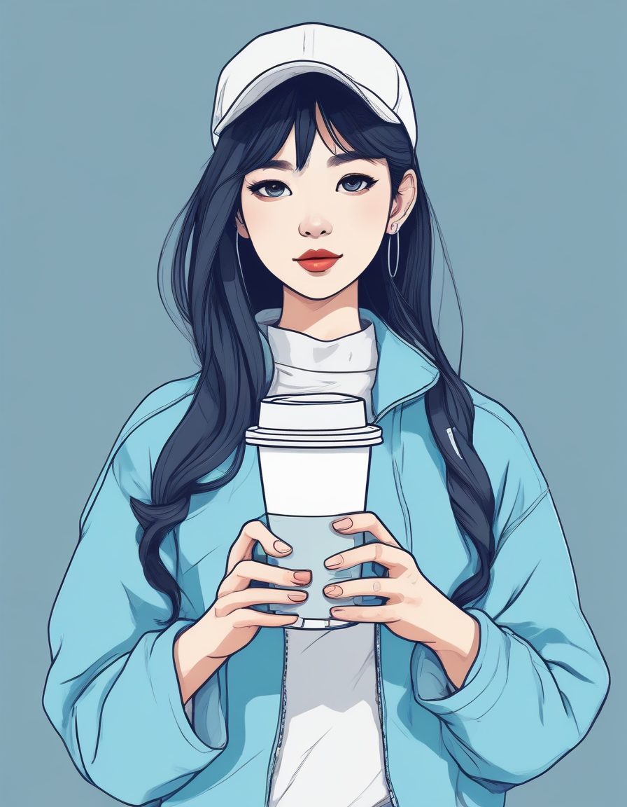 ☕️都市少女OOTD极简风!超时尚日系穿搭线稿插画,做聊天背景图绝了