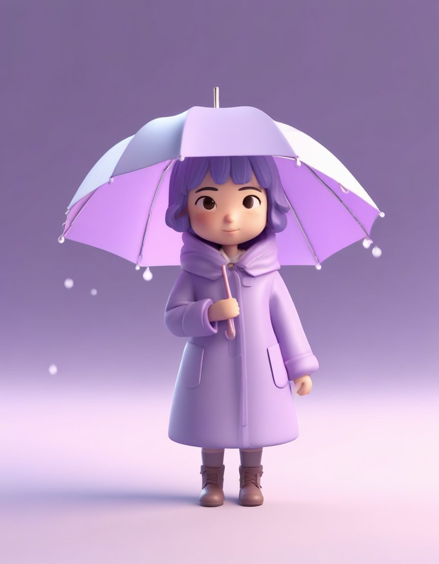 ☂️ 躲雪！撑着透明小伞的可爱Q版