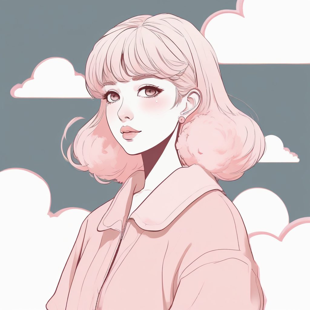 ☁️干净治愈系:捧着云朵的极简少女,温柔蜜桃粉头像公式