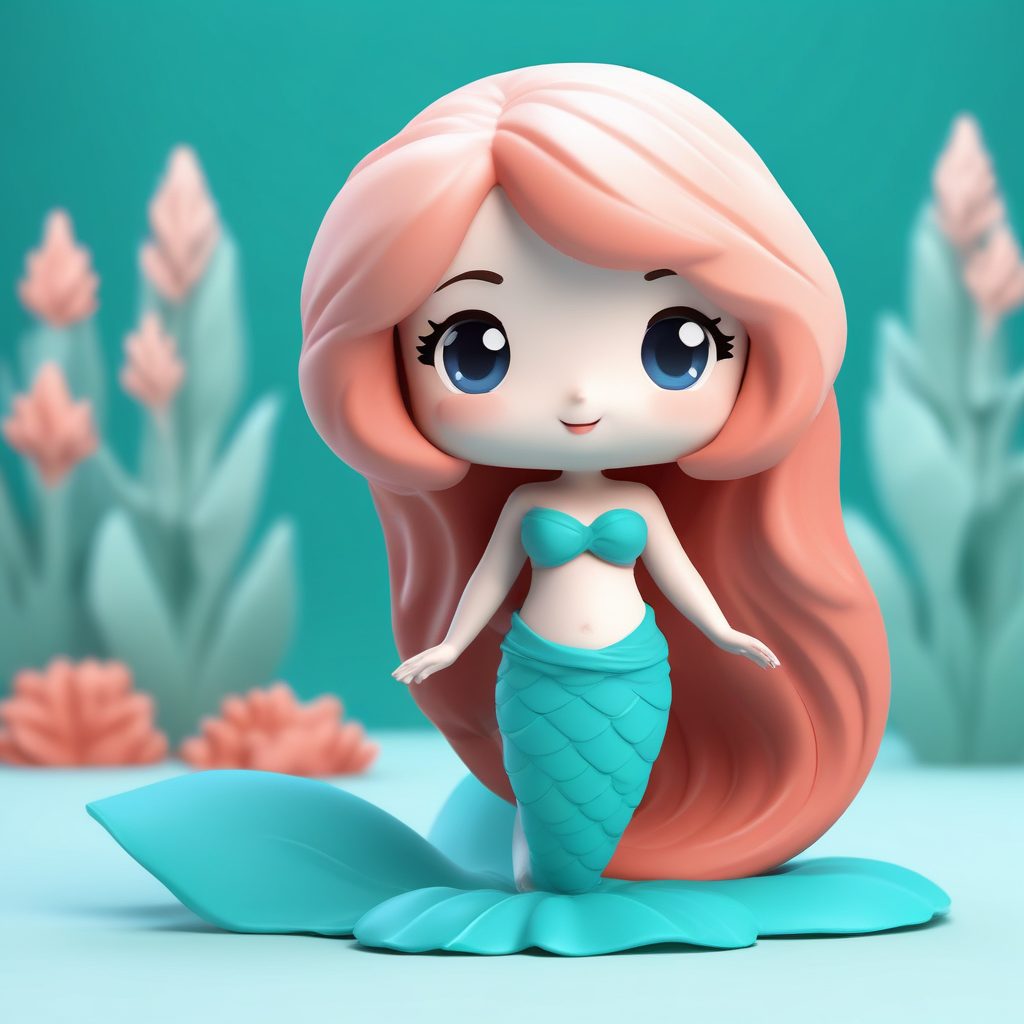 🧜‍♀️海洋精灵！Q版美人鱼全身像提示词 | 梦幻光影，动态姿势